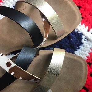 Cow print sandals